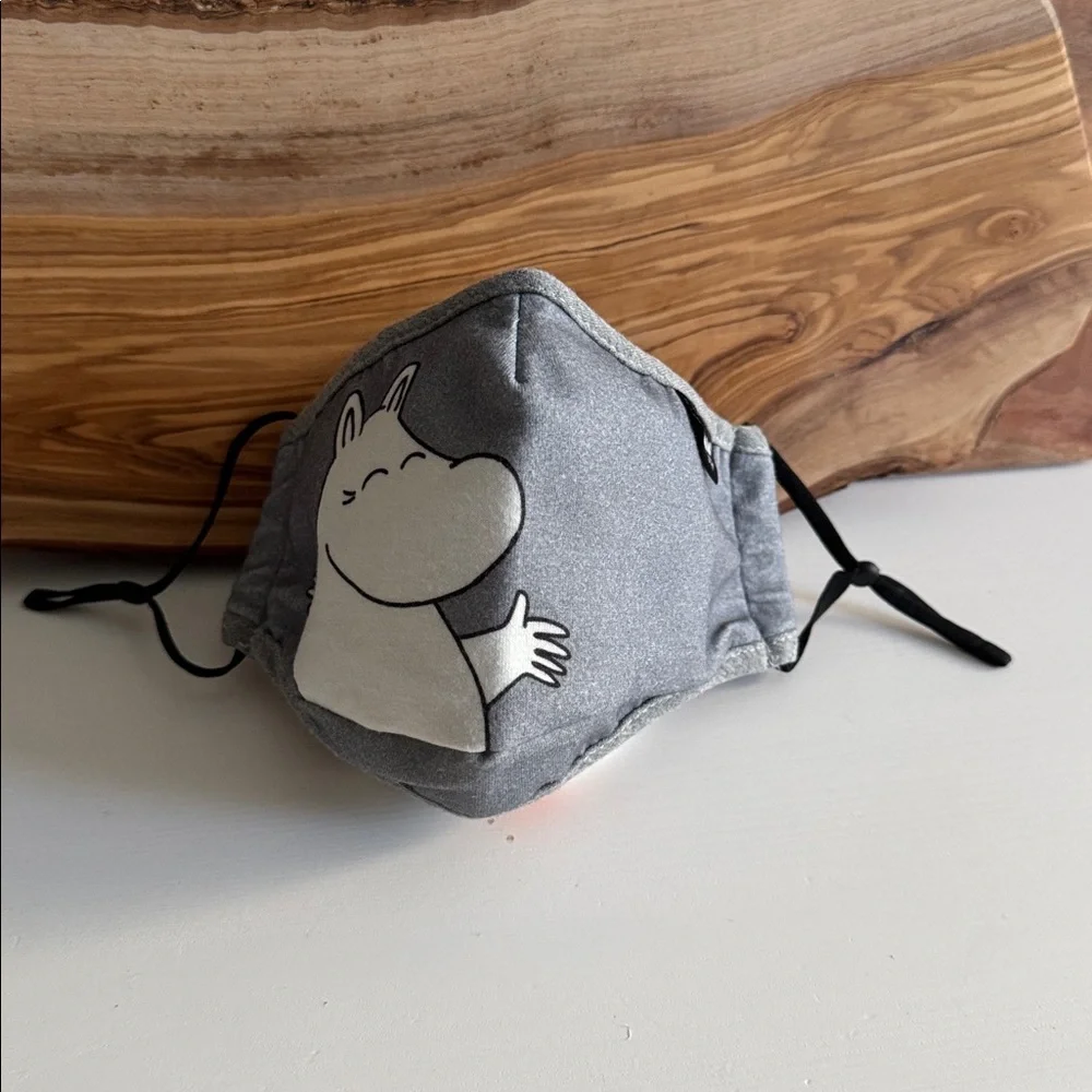 Gray Moomin Character Adult Sized Fabric Reusable Washable Face Mask